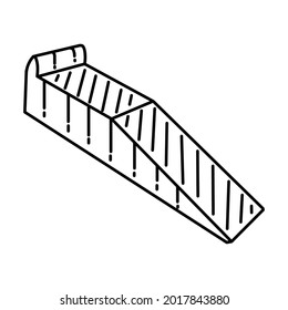 Ramps Part of Mechanical Equipment Device Hand Drawn Vector Icon Set.