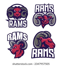 Rams esport logo design template, Goat logo vector illustration. Suitable for esport gaming logo
