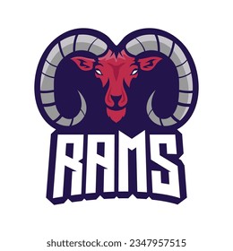 Rams esport logo design template, Goat logo vector illustration. Suitable for esport gaming logo