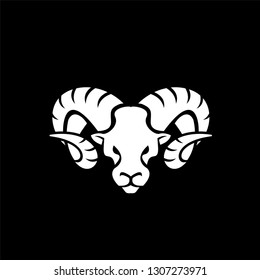 Rams goat head black logo icon designs vector illustration