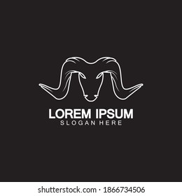 Icono del logotipo de la cabeza de la cabra de Rams Ilustración vectorial