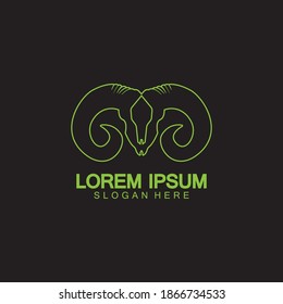 Rams goat head logo icon design vector illustration