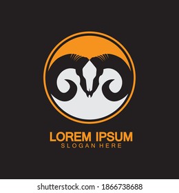 Icono del logotipo de la cabeza de la cabra de Rams Ilustración vectorial