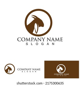 Rams goat head logo icon design vector illustration