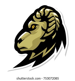 rams or goat head mascot logo