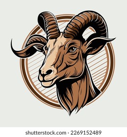 Rams Head Goat Vector Illustration