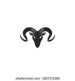 Rams head logo template silhouette icon
