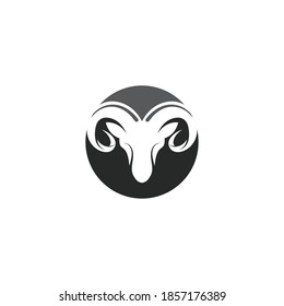 Logo-Vorlagensymbol für Rammkopf-Silhouette