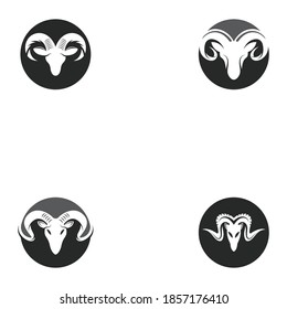 Icono de la silueta de la plantilla del logotipo de la cabeza de Rams