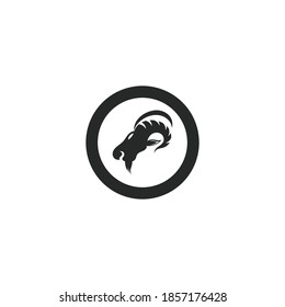 Icono de la silueta de la plantilla del logotipo de la cabeza de Rams