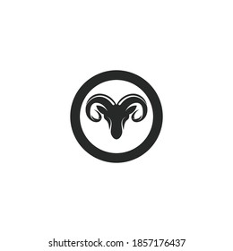 Rams head logo template silhouette icon