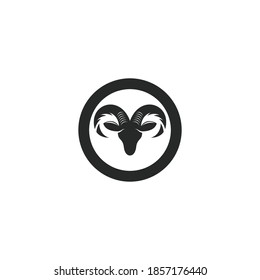 Icono de la silueta de la plantilla del logotipo de la cabeza de Rams