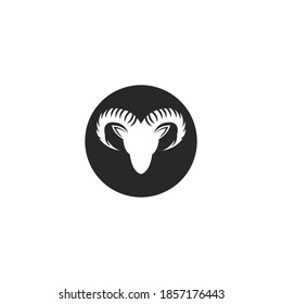 Rams head logo template silhouette icon