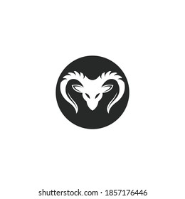 Rams head logo template silhouette icon
