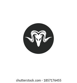 Icono de la silueta de la plantilla del logotipo de la cabeza de Rams