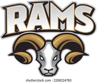 Rams Sports Team Mascot Logo