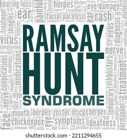 Ramsay Hunt Syndrome word cloud conceptual design isolated on white background.