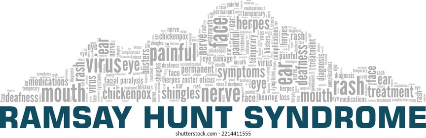 Ramsay Hunt Syndrome word cloud conceptual design isolated on white background.