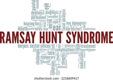 Ramsay Hunt Syndrome word cloud conceptual design isolated on white background.