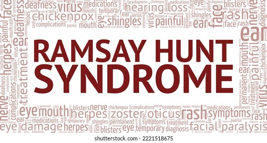 Ramsay Hunt Syndrome word cloud conceptual design isolated on white background.