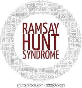 Ramsay Hunt Syndrome word cloud conceptual design isolated on white background.