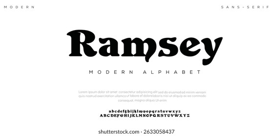 Fonte geométrica moderna futurista moderna Ramsey 