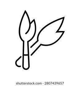 Ramsons leaf icon. Food and herbs line symbol. Black and white.