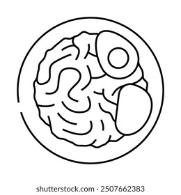ramyeon noodles korean cuisine line icon vector. ramyeon noodles korean cuisine sign. isolated contour symbol black illustration