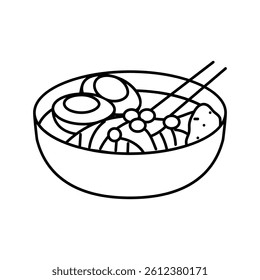 ramyeon noodles korean cuisine line icon vector. ramyeon noodles korean cuisine sign. isolated contour symbol black illustration