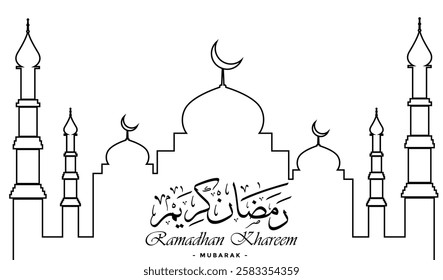 ramzan kareem islamic background with mosque