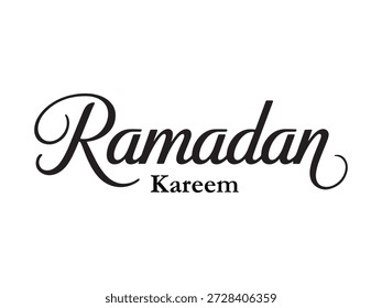Ramzan Kareem Typografie, Textdesign einzeln auf weißem Hintergrund. moderne islamische Grußkalligraphie Design für die Ramadan-Feier