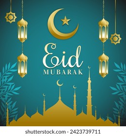 ramzan mubarak mit islamitischer Strukturmoschee und Laternendesign-Hintergrund, Vektorgrafik