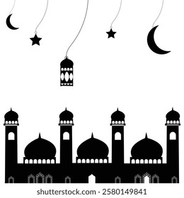 Ramzan silhouette editable eps file 