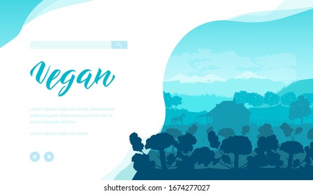 Rancho en un campo agrícola, en los primeros rayos del amanecer. Granja de la vida cotidiana en el fondo del campo. Concepto de diseño de ilustración vectorial.