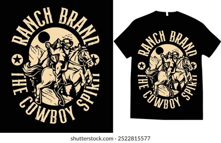 Ranch brand the cow boy spirit tshirt design