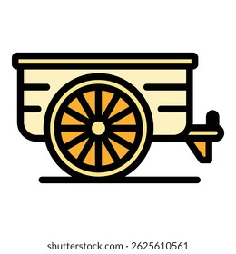 Ícone do carrinho de rancho. Contorno Ícone vetor do carrinho de rancho para web design isolado em branco plano de cor de fundo