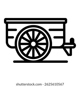 Ícone do carrinho de rancho. Contorno Ícone vetor do carrinho de rancho para web design isolado no fundo branco