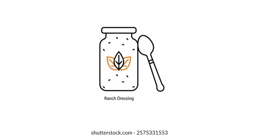 Ranch Dressing Vector Icon for Dipping and Salads