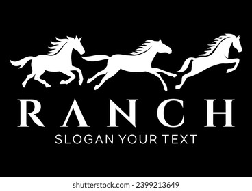  ranch horse idea vector logo design
