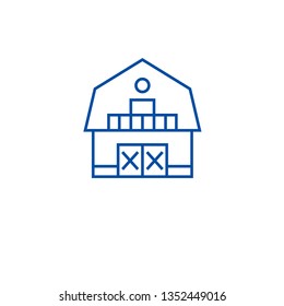 Ranch house line icon concept. Ranch house flat  vector symbol, sign, outline illustration.