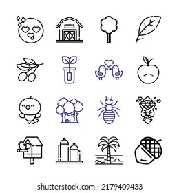 Ranch Icon Set mit Linien-Symbolen. Moderner Thin Line Stil. Geeignet für Web- und Mobile-Icon. Vektorgrafik EPS10.