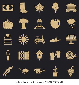 Ranch icons set. Simple set of 25 ranch vector icons for web for any design