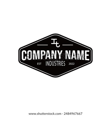 Ranch logo with the IT initial in classic style and isolated by hexagon shape