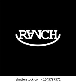 Ranch Logo Simple Typography Art Cattle, Brand Style For T Shirt Printing Or Sticker Template