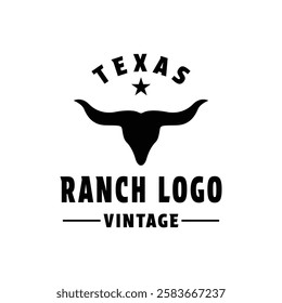 Ranch logo texas design concept vintage retro style