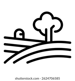 Ranch tree field icon. Outline Ranch tree field vector icon for web design isolated on white background