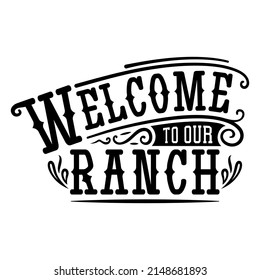 Badge De Bienvenue Au Ranch. Haute qualité image vectorielle
