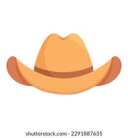 Vector de dibujos animados de iconos de sombrero de vaquero de ranchero. Moda de rodeo. Ropa de Texas