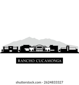 Rancho Cucamonga Skyline Silhueta com Califórnia.