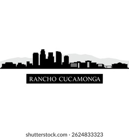 Rancho Cucamonga Skyline com Silhueta, e Vetor.